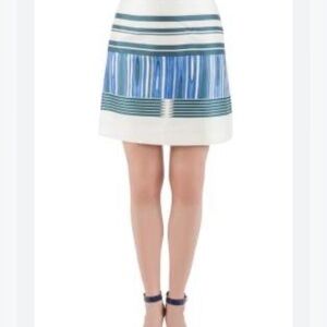 Tory Burch Blue and White Striped Mini Skirt